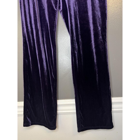 Ambrielle Pants Womens Medium Purple Velvet Velour Sleep Lounge Pull On Stretch - Picture 3 of 8
